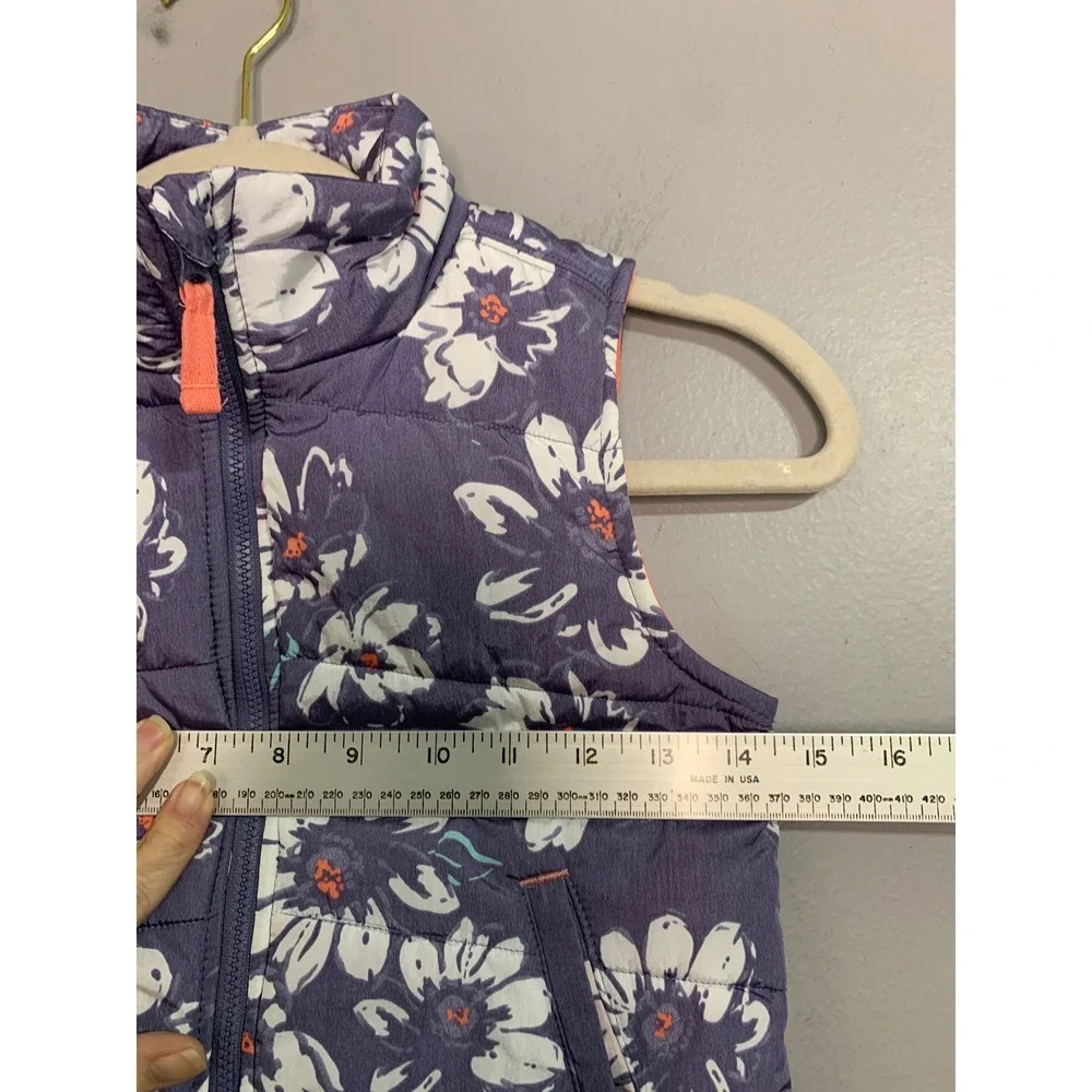 OshKosh B'gosh Kids Girls Floral Puffer Vest Coral Lining Size‎ 6 6X